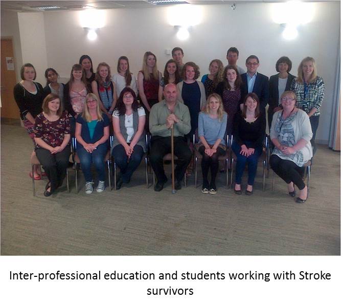 Interprofessional students working with stroke survivors