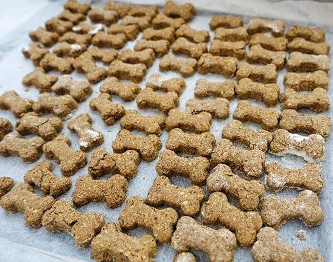 Spent grain dog biscuits