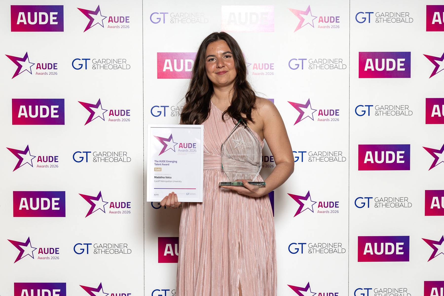 Madalina Voicu receiving her AUDE Award