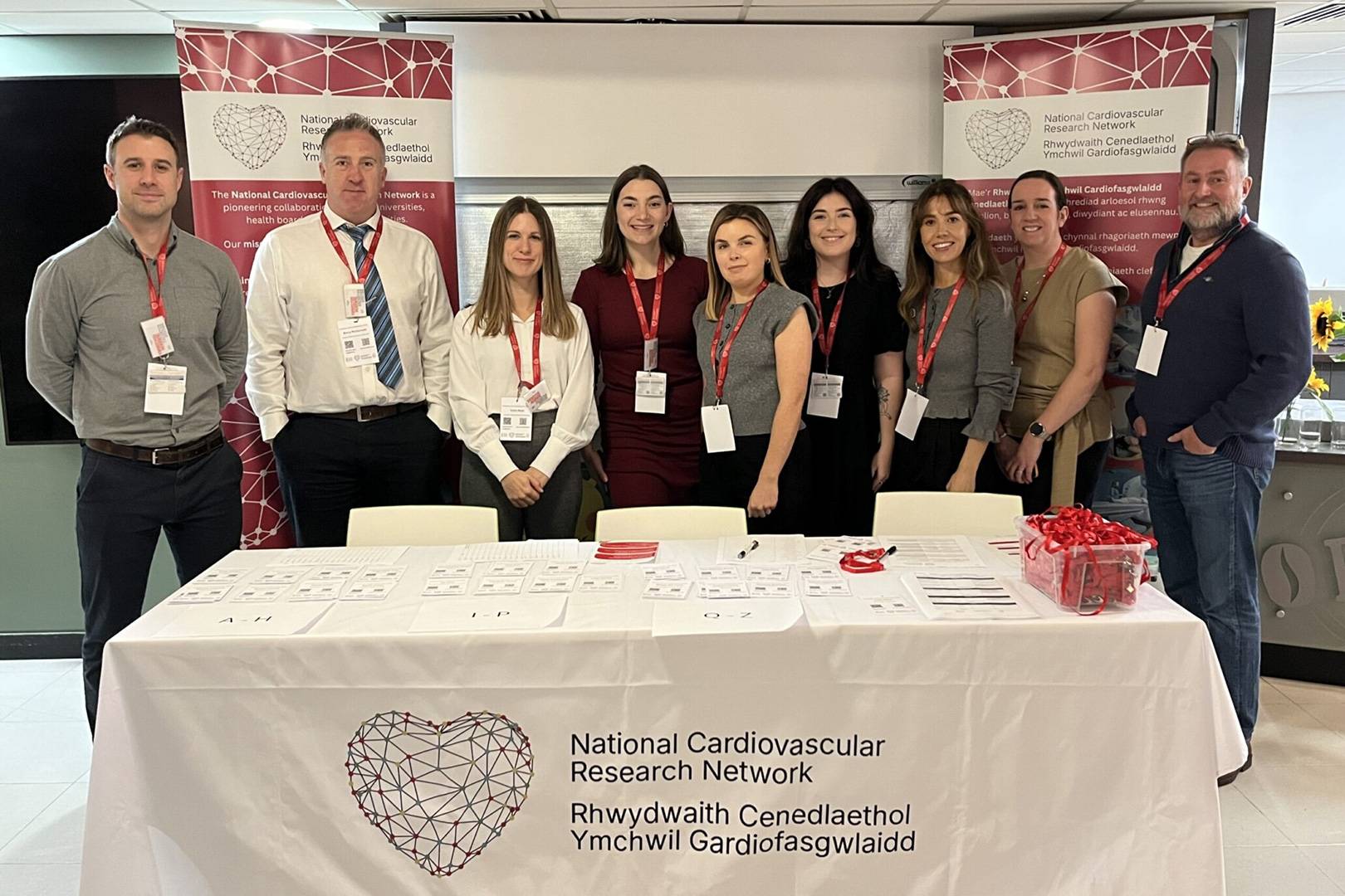 The team from the National Cardiovascular Research Network stand alongside each other.