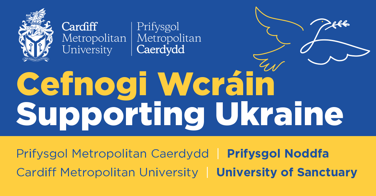 Cardiff Metropolitan University Supporting Ukraine Logo